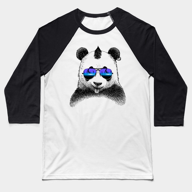 DJ Punk Panda Baseball T-Shirt by albertocubatas